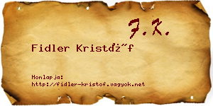 Fidler Kristóf névjegykártya